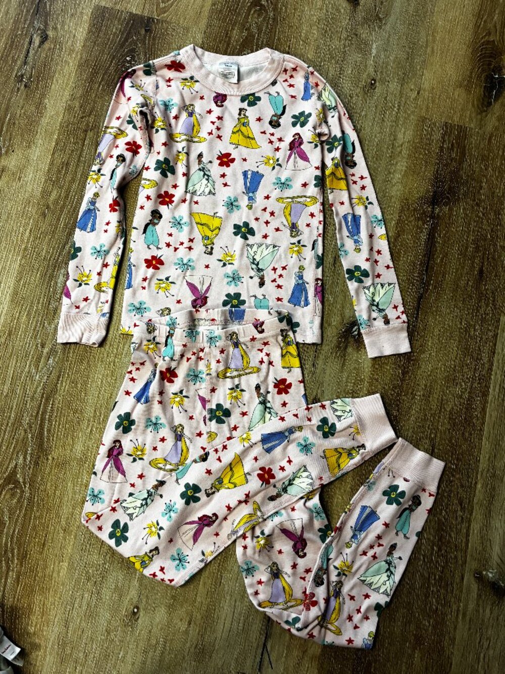 Hanna Andersson Disney princess long sleeve and pant pajama set size 8